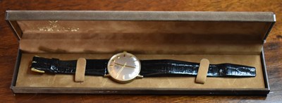 Lot 268 - A 9ct gold wristwatch in the original fitted...