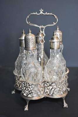 Lot 287 - An early 18th century cruet condiment set,...