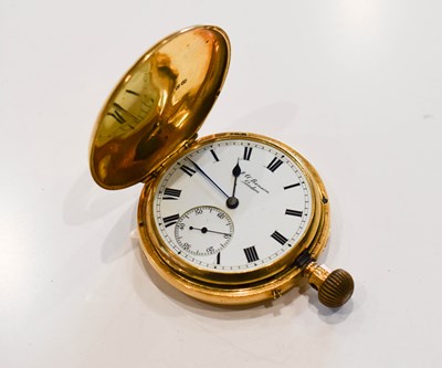 Lot 276 - An 18ct gold cased full hunter pocket watch by...