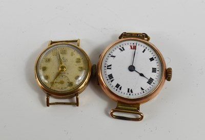 Lot 263 - Two 9ct gold case wristwatches, comprising an...