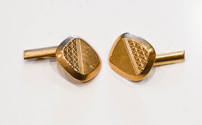Lot 118 - A pair of gentleman's 9ct gold cufflinks, the...