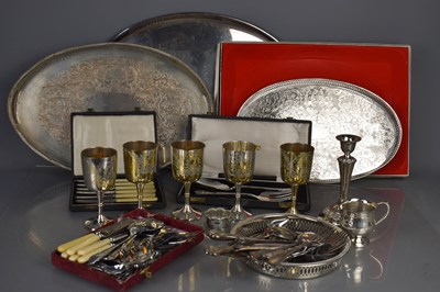 Lot 86 - A quantity of silverplate to include goblets,...