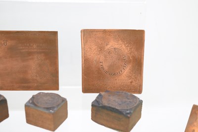 Lot 22 - A group of engraved copper ink blocks to...