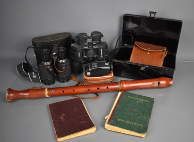 Lot 74 - A Schott's tenor recorder together with a...