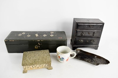 Lot 330 - An early 20th century lacquered glove box...