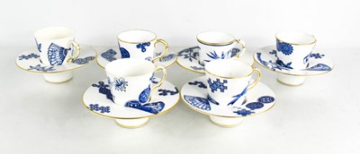 Lot 134 - A Royal Worcester porcelain set of six coffee...