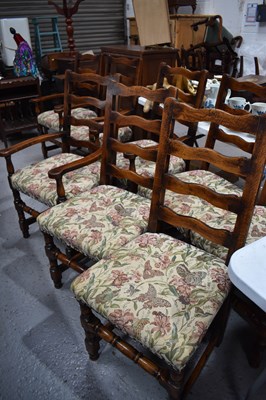 Lot 504 - A set of eight 18th century style oak...