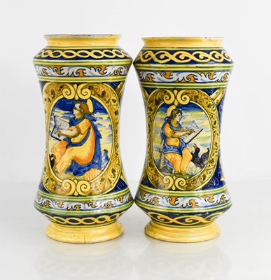 Lot 150 - A pair of Italian tin glazed earthenware...