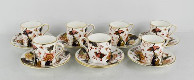 Lot 266 - Seven Coalport coffee cans and saucers, hand...