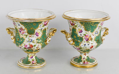 Lot 268 - A pair of Continental porcelain pedestal vases...