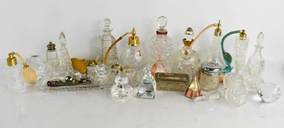 Lot 115 - A quantity of antique glass perfume bottles...