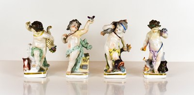 Lot 191 - A set of four 19th century porcelain putti...