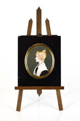 Lot 153 - A 19th century Victorian portrait miniature of...