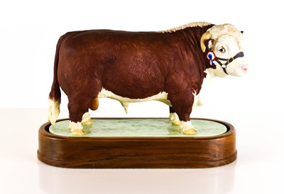 Lot 195 - A Royal Worcester Hereford bull, by Doris...