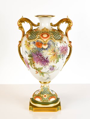 Lot 207 - A Royal Worcester pedestal vase painted with...