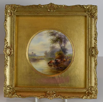 Lot 283 - A Royal Worcester porcelain plaque, painted...