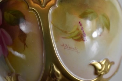 Lot 198 - A Royal Worcester jardiniere painted with four...