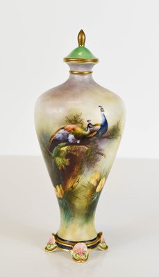 Lot 179 - A Royal Worcester Hadleys vase and cover...