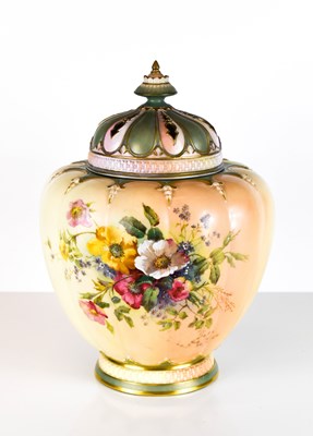 Lot 205 - A Royal Worcester pot pourri vase, with inner...