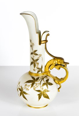 Lot 165 - A Royal Worcester peach ground ewer, with hoop...