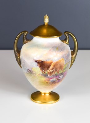 Lot 157 - A Royal Worcester vase and cover, by Harry...