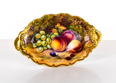 Lot 163a - A Royal Worcester dish by Thomas Lockyer,...