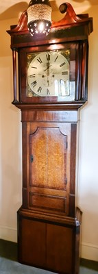 Lot 301 - A 19th century oak and mahogany longcase clock,...