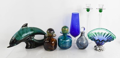 Lot 248 - Two Mdina glass bottles with stoppers, a...