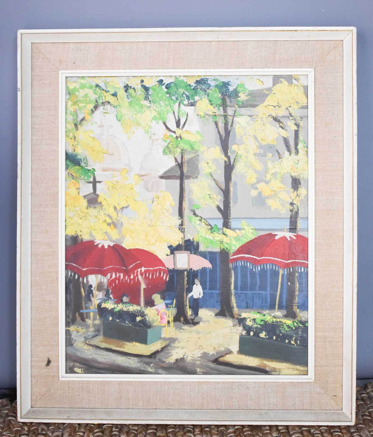 Lot 416 - An unsigned oil on canvas, Parisian Cafe scene,...