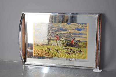 Lot 347 - A vintage 1950's chromed tray with central...