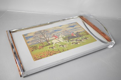 Lot 347 - A vintage 1950's chromed tray with central...