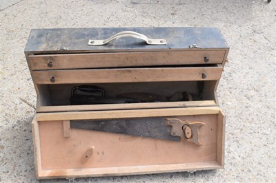 Lot 76 - A vintage carpenters tool box with contents to...