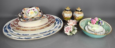 Lot 272 - A group of ceramics to include Victorian meat...