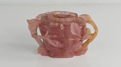 Lot 3 - A Chinese rose quartz snuff bottle, 8cm high, a/f