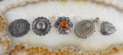 Lot 19 - A group of Victorian and later silver brooches...