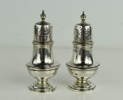 Lot 206 - A pair of George III  silver salt and pepper...