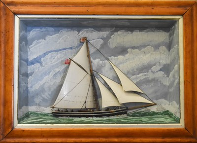 Lot 341 - A Victorian diorama of a single masted sailing...