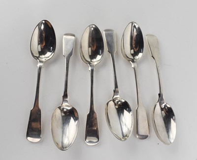 Lot 201 - A set of six Georgian silver teaspoons, by...