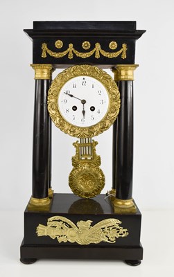 Lot 218 - A Bonner & Poitier mantle clock, striking a...