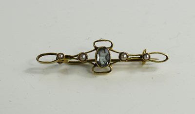 Lot 141 - A Victorian 15ct gold, aquamarine and seed...