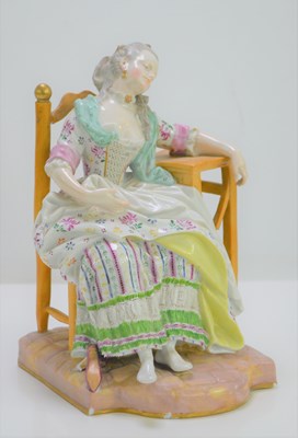 Lot 111 - A late 19th century Meissen porcelain figure...