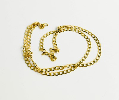 Lot 108 - A 9ct gold flat chain link necklace, 4.68g.