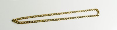 Lot 163 - A 9ct gold flat link chain necklace, with crab...