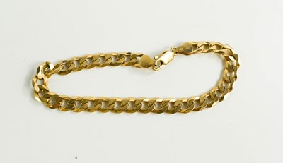 Lot 149 - A 9ct rose gold flat chain link bracelet, 15.23g.