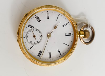 Lot 104 - An 18ct gold 19th century ladies pocket watch,...