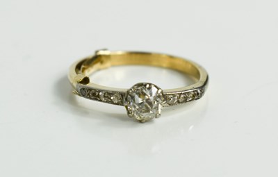 Lot 160 - A 9ct gold and diamond ring, the central...