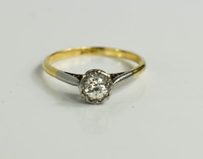 Lot 152 - A diamond and 18ct gold solitaire ring, the...