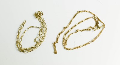 Lot 111 - Two 9ct gold necklaces, (one tested as 9ct,...
