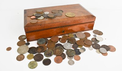 Lot 175 - A Victorian mahogany box, containing various...