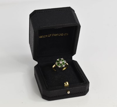 Lot 155 - An 18ct gold and tourmaline and diamond ring,...